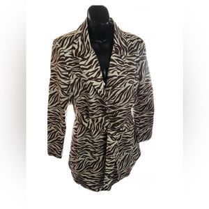 Vintage Victor Costa Brown Zebra Striped Trench Coat 🧥